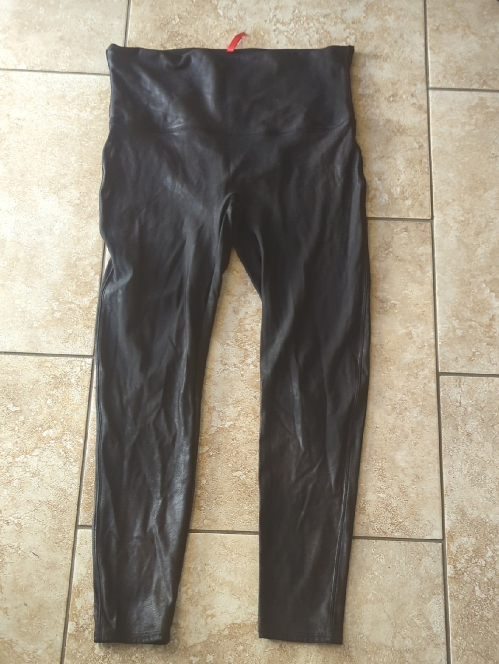 SPANX Faux Leather High-Waist Leggings in Black